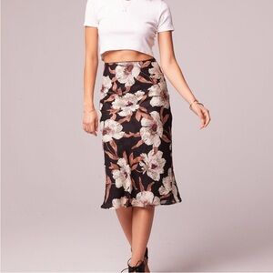 Band of the free RHO BLACK FLORAL SLIP SKIRT